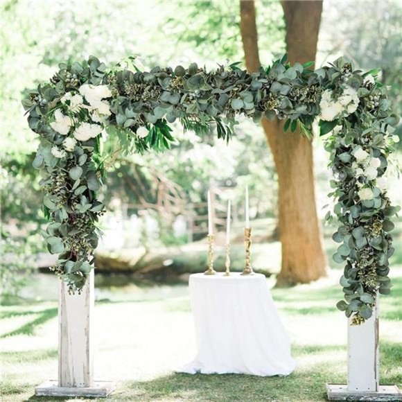 Eucalyptus Garland 6.56 Ft Lush Silver Dollar Eucalyptus Leaves Boxwood - Picture 5 of 6